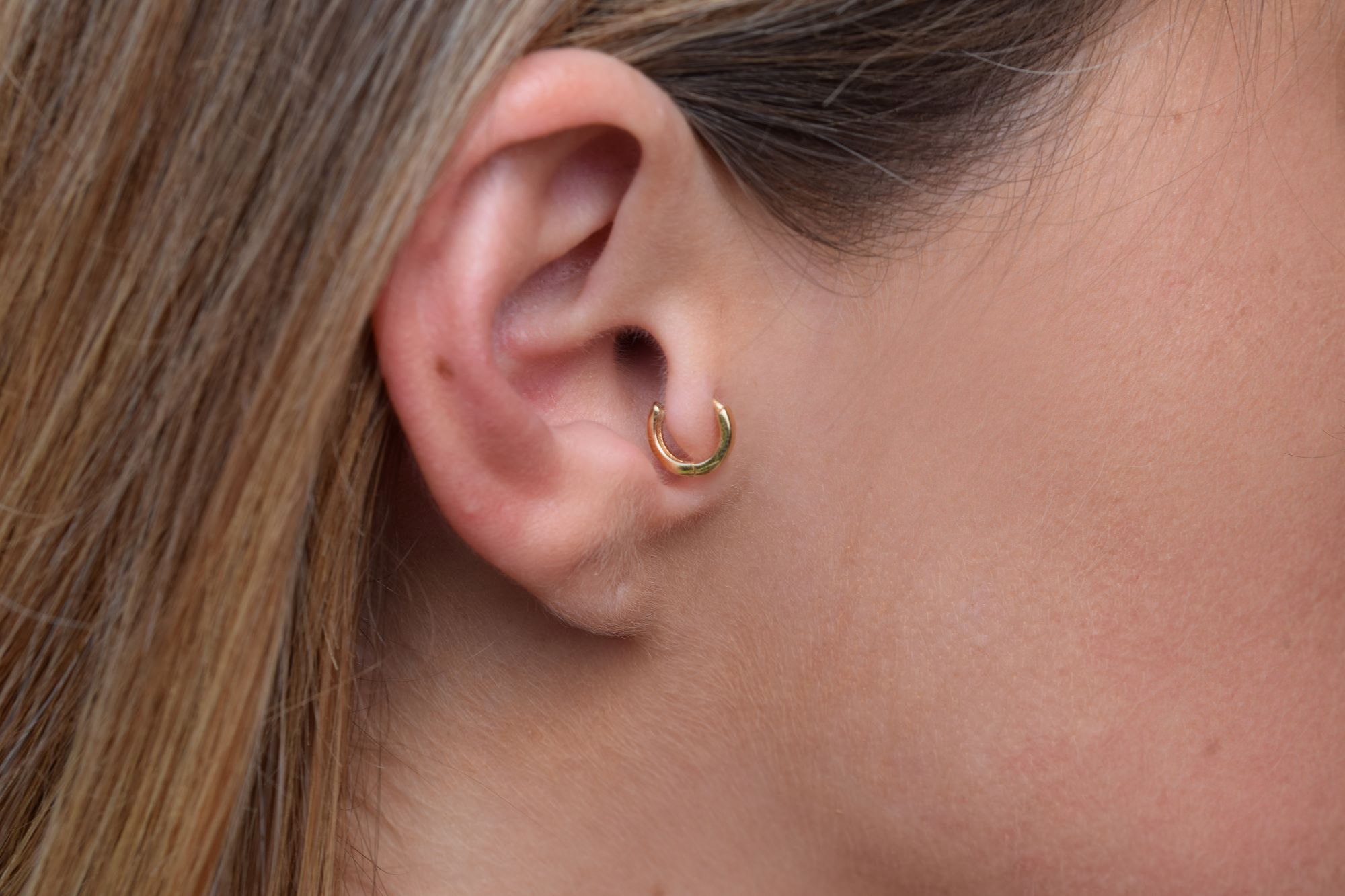 Zierlicher Tragus Ohrring, 925 Sterling Silber Reifen 8 mm