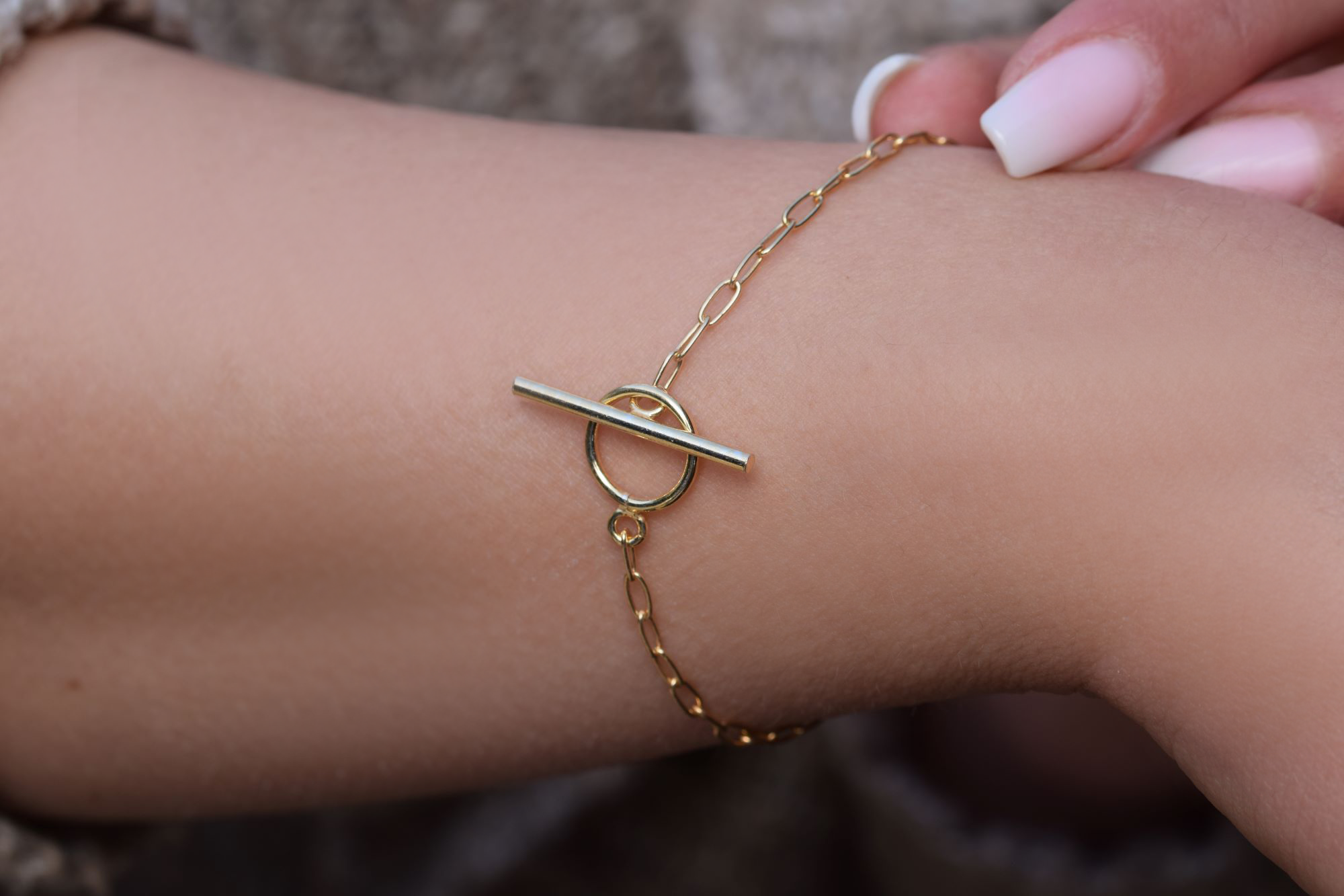 Statement ARMBAND, 925 Sterling Silber vergoldetes Armband 16cm