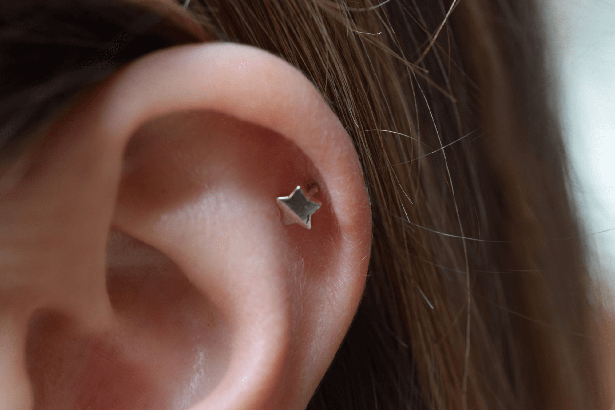 Stern Helix Piercing | Ball Closure Silber Ohr Piercing