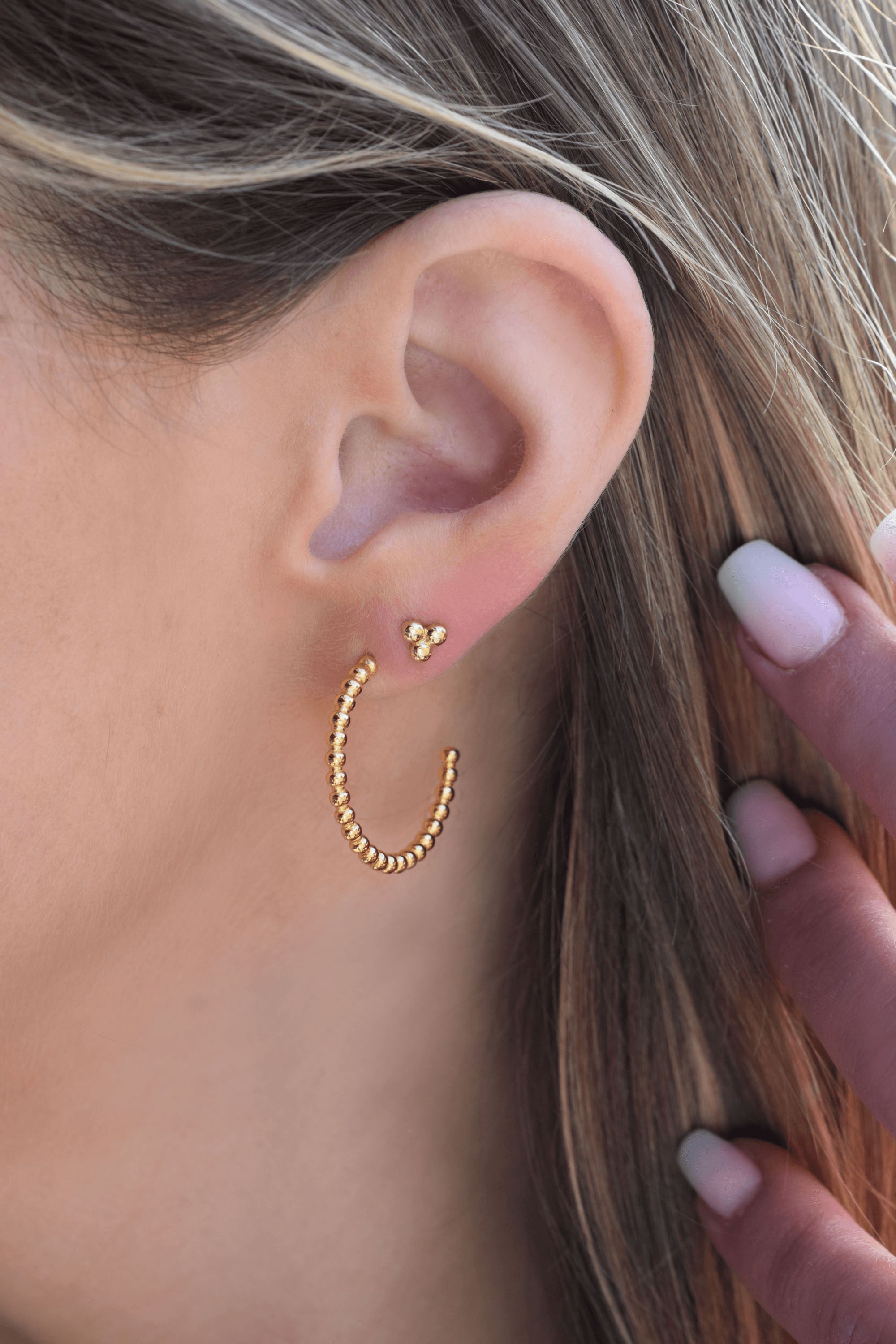 Ohrstecker Gold Kugel | 925er Silber Ohrringe