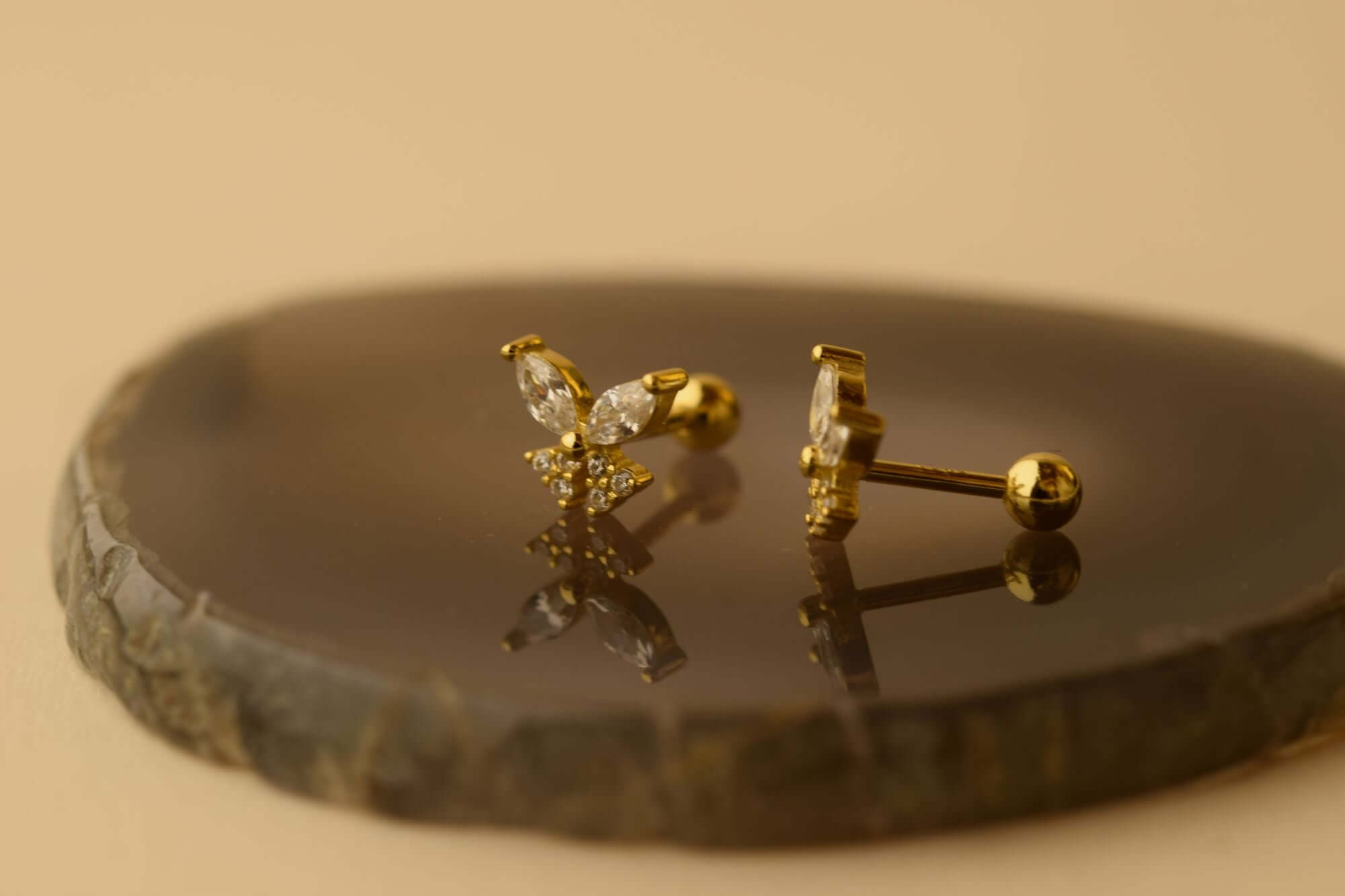 CZ Schmetterling Piercing | 925 Sterling Silber Piercing