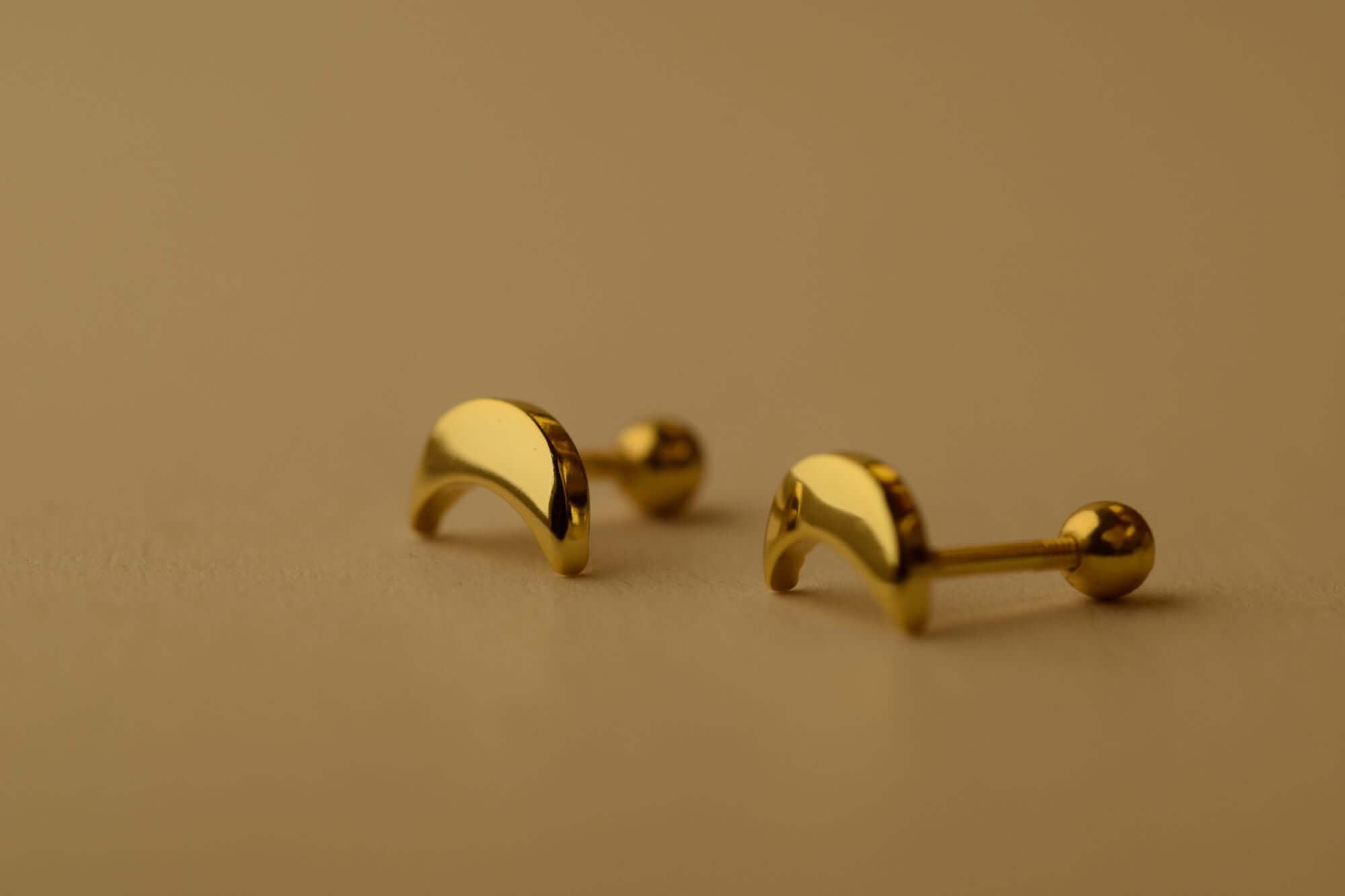 GLOSSY Moon Piercing, 925 Sterling Silber Piercing 7mm