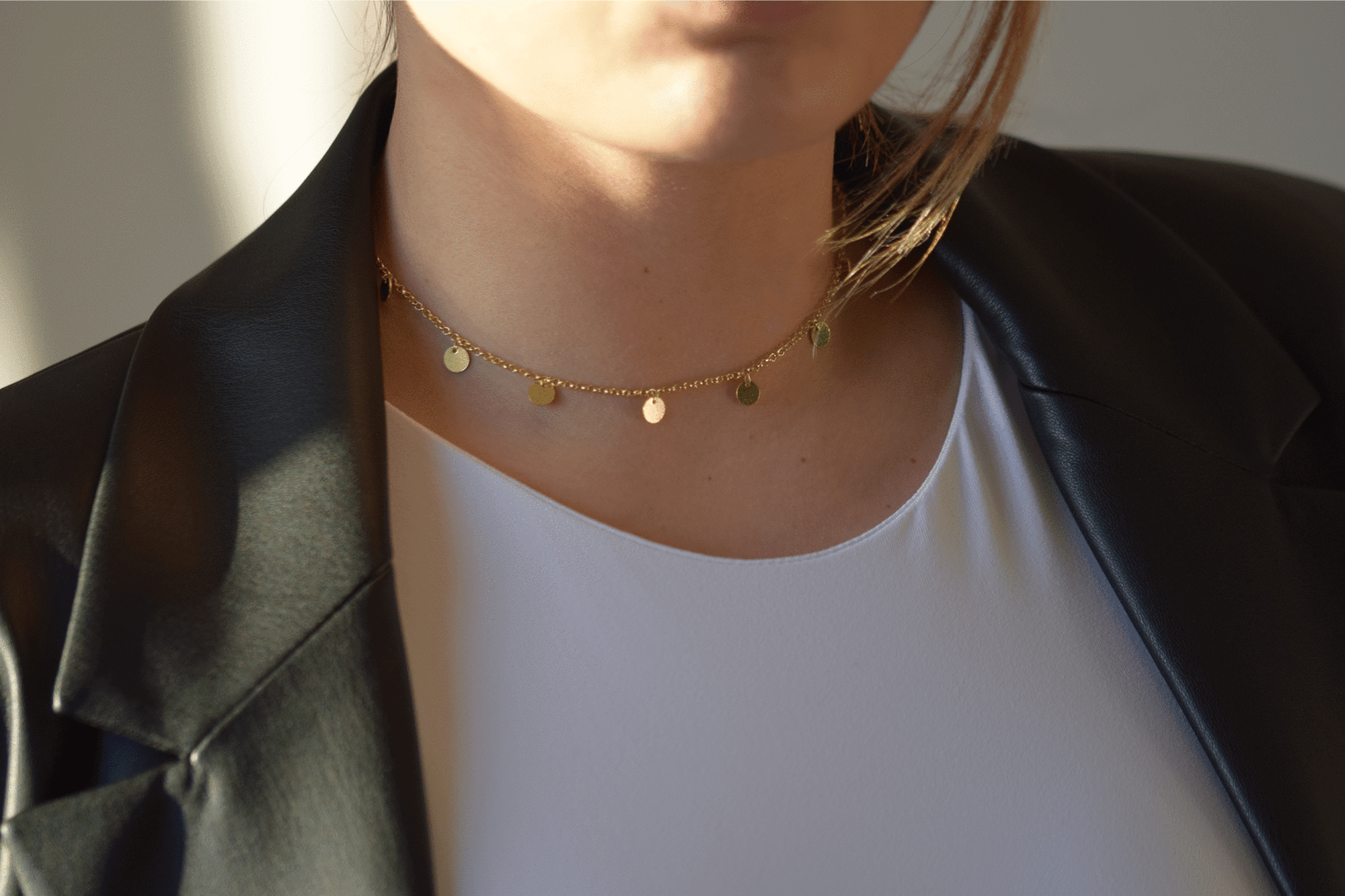 Kette mit plättchen | 925er Halskette mit Münze