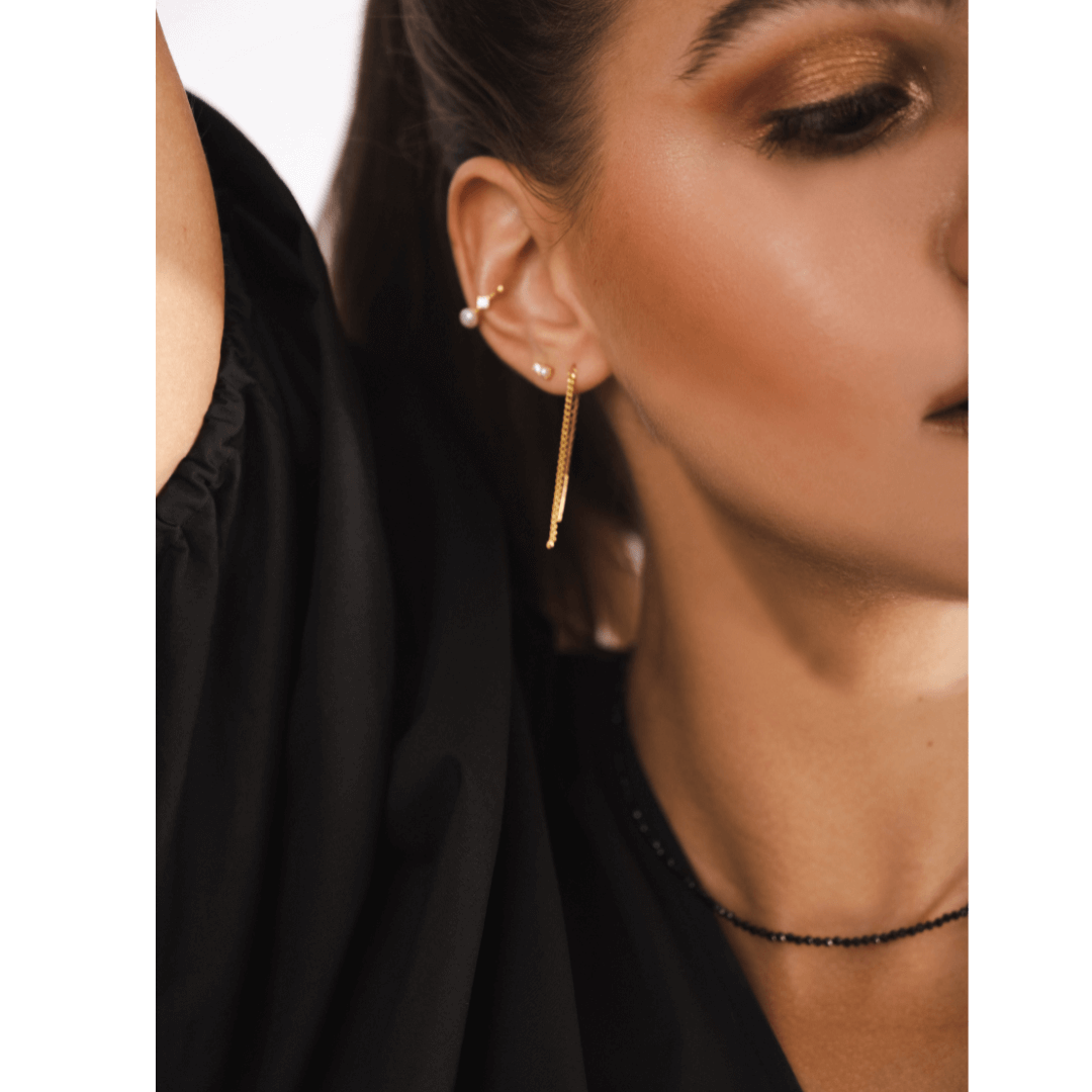 Pearl Shine PERLE EAR CUFF, 925 Sterling Silber Ohrklemme 12mm