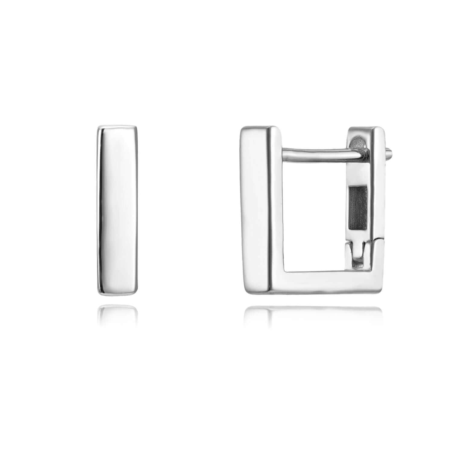 Eckige Creolen | Quadratische Silber Ohrringe
