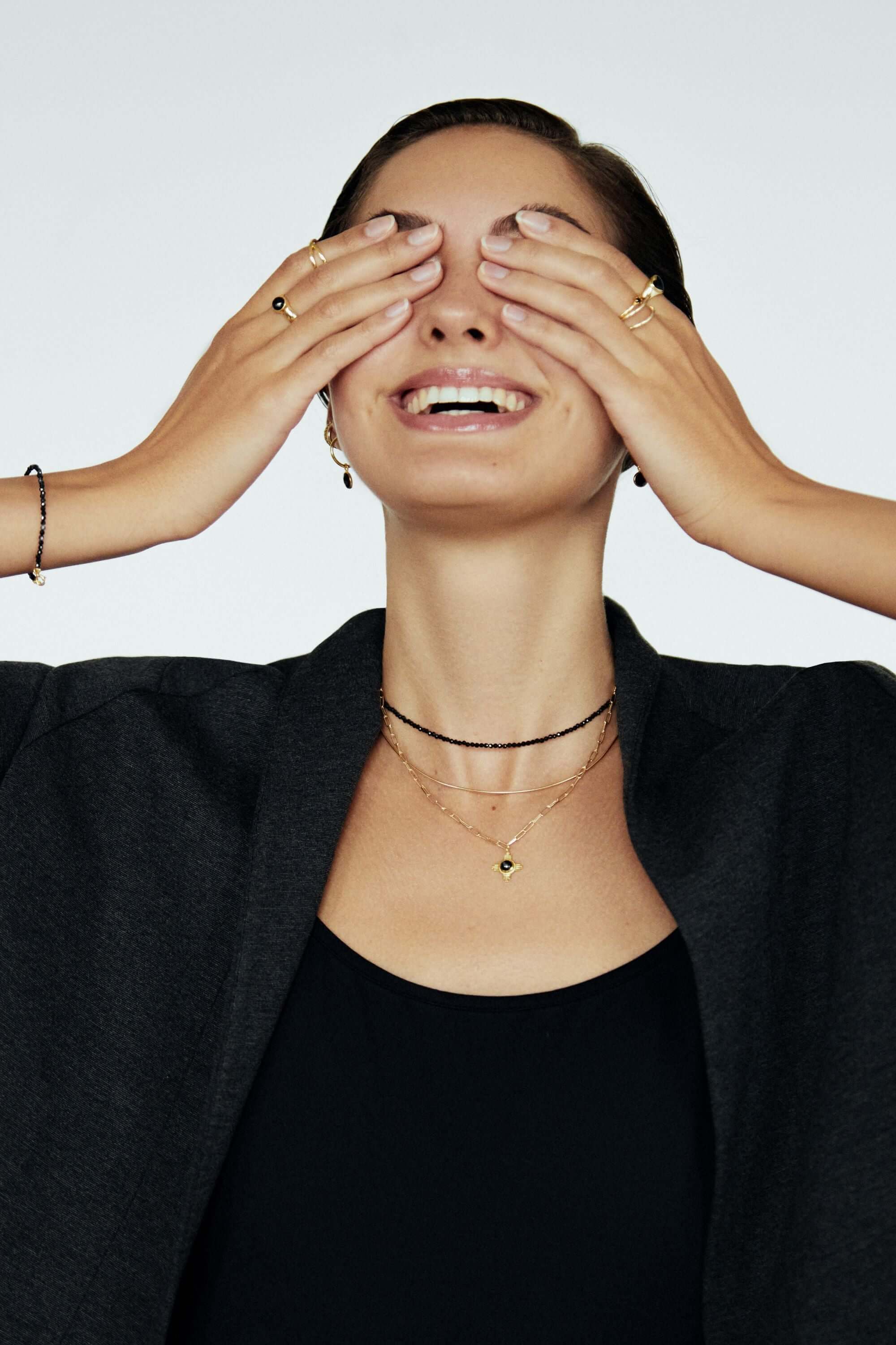 Zwischenraum Onyx Armband | Feines 925 Sterling Silber Schmuck
