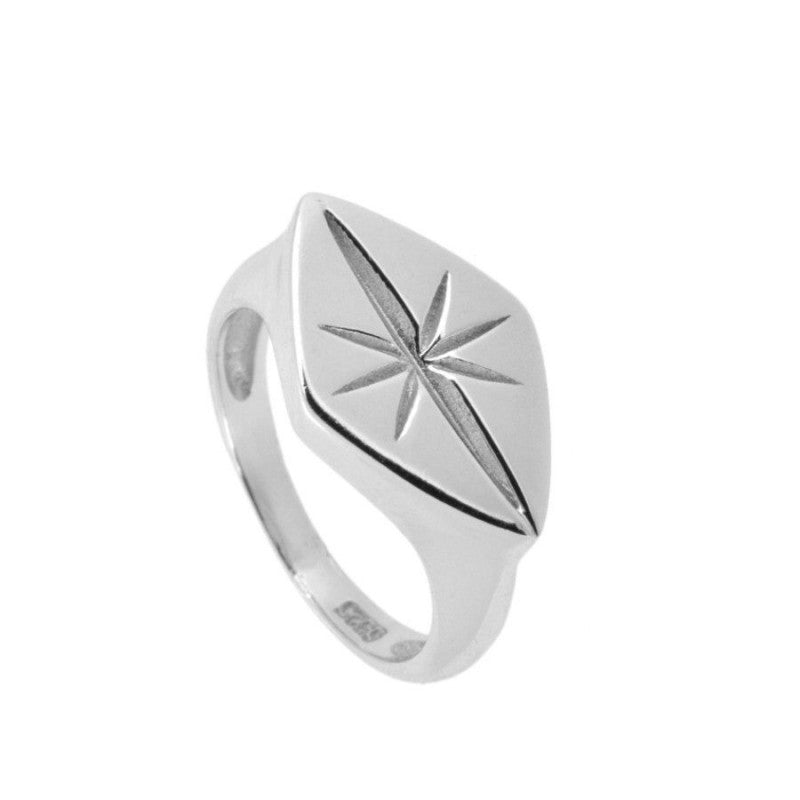 Sternsiegelring, 925 Sterling Silber Ring