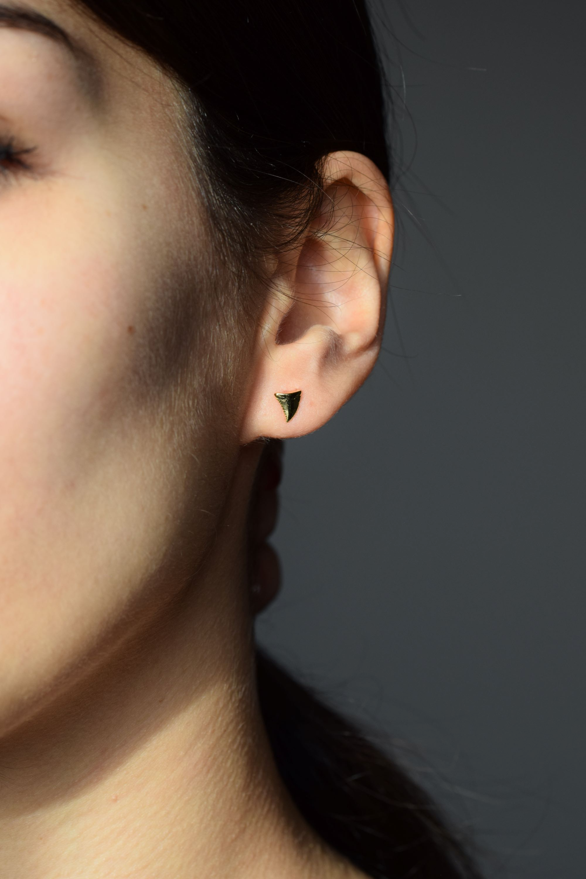 SHARK TOOTH OHRSTECKER, 925 Sterling Silber Ohrringe 6,6mm