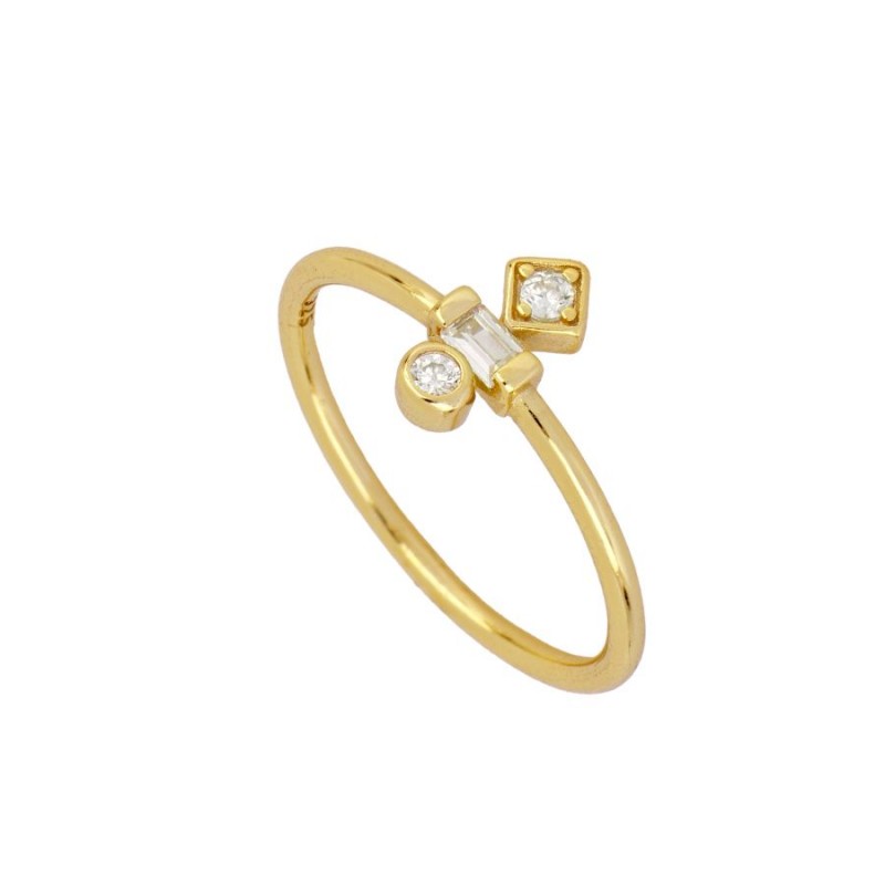 Dreifacher Zirkonia Ring, 925 Sterling Silber Ring