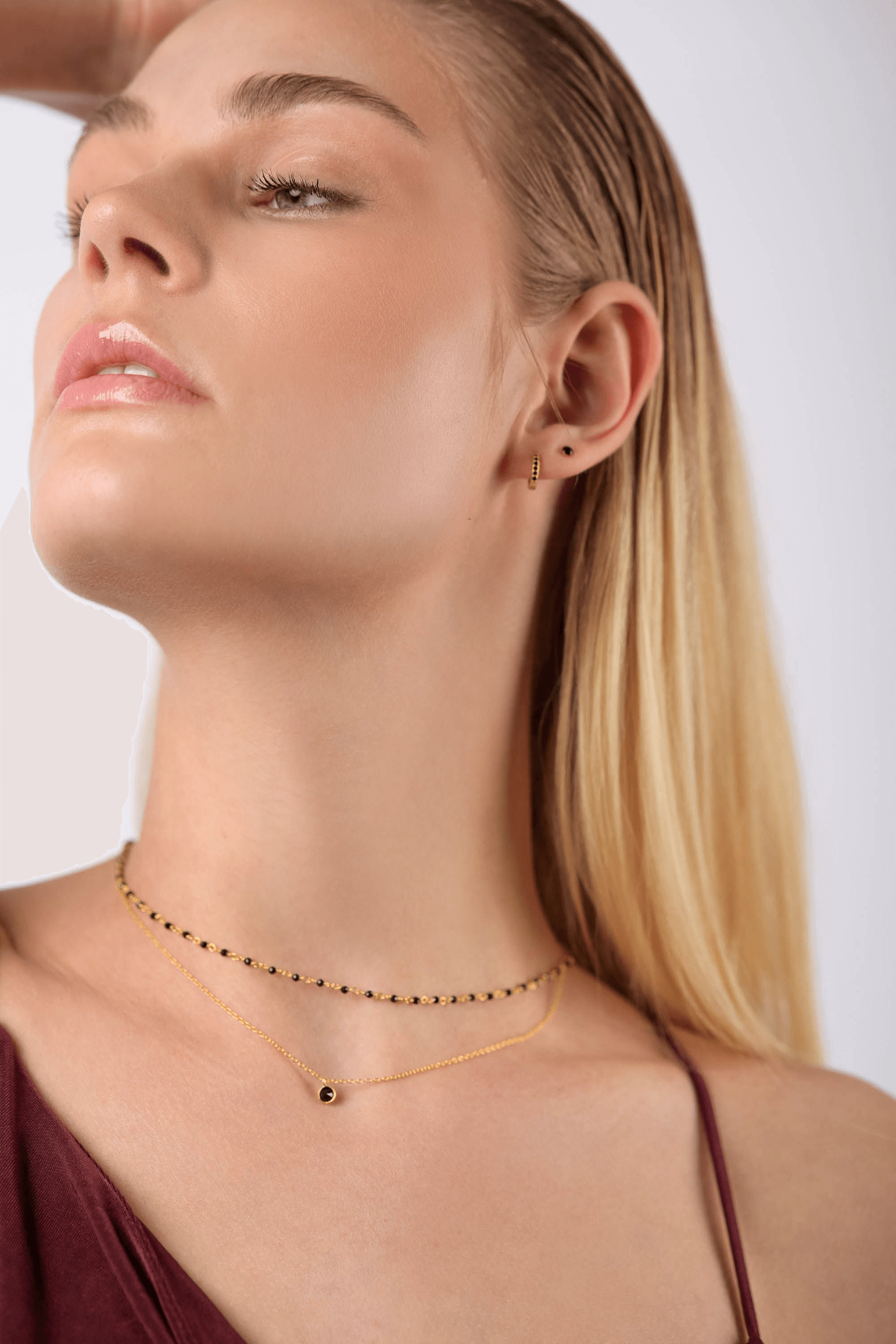 Pin Onyx Ohrstecker, 925 Sterling Silber Onyx Schmuck