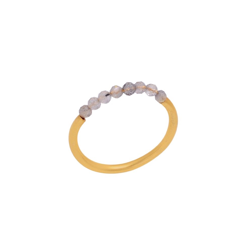 Labradorit Ring, 925 Sterling Silber vergoldeter Ring