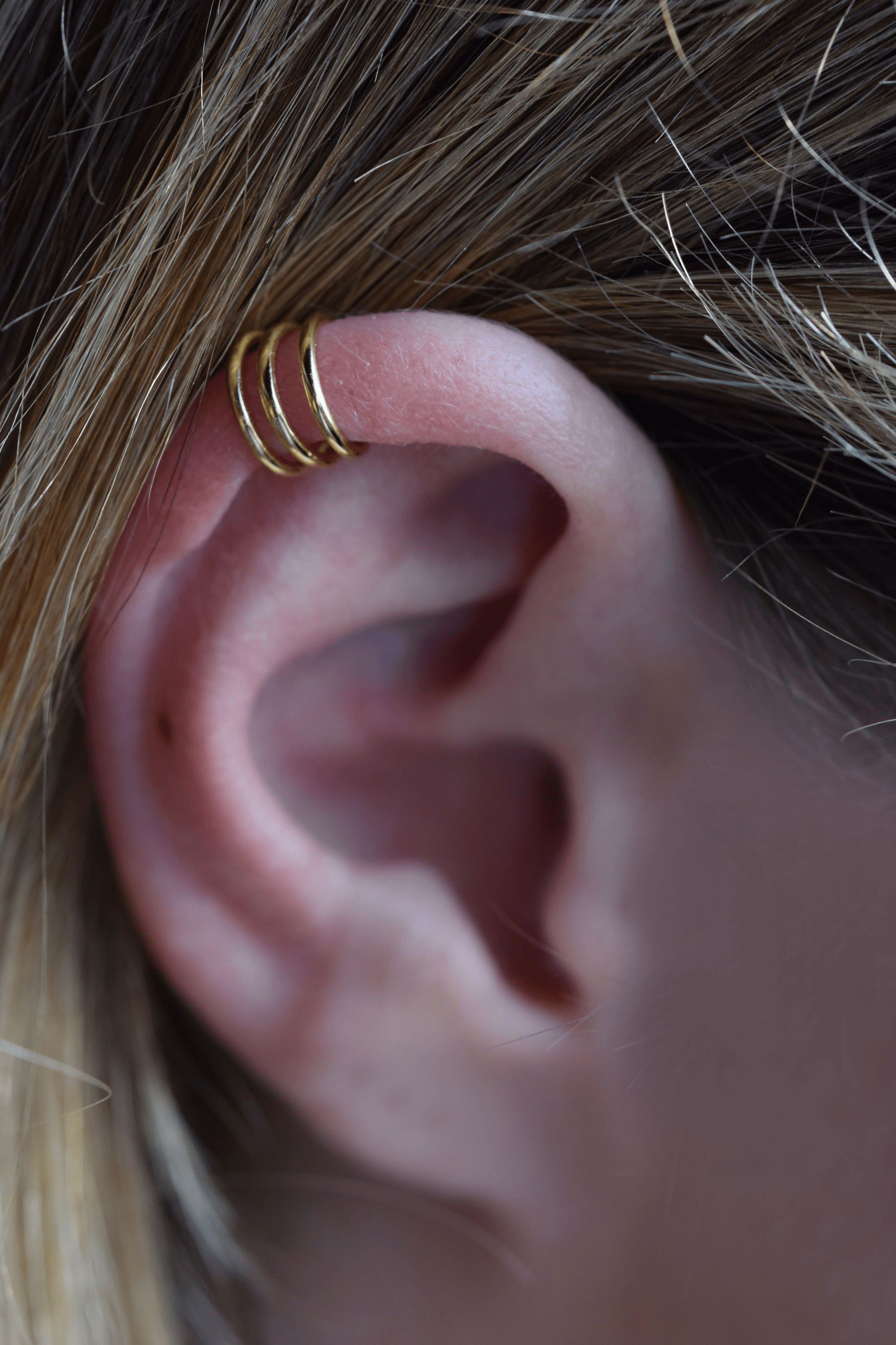 DREI REIHEN EAR CUFF, Silber ohrmanschette