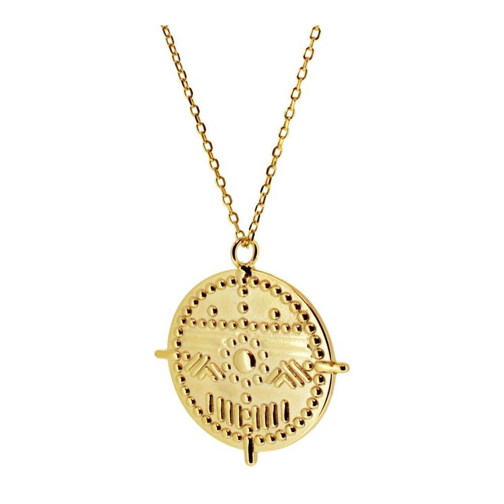 Kette mit münzen silber | 925 Sterling Silber vergoldete Medallion