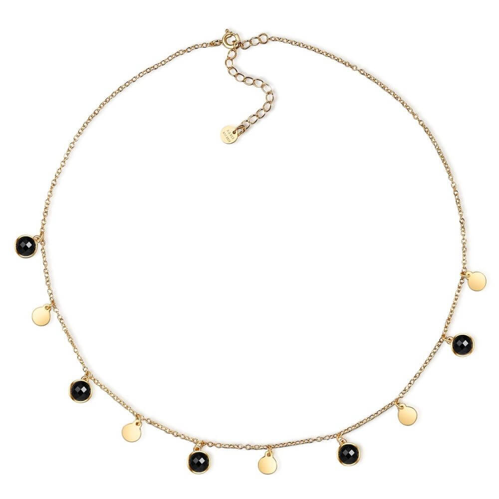 Plättchen Onyx KettenAnhänger | 925 Sterling Silber Boho Design Halskette