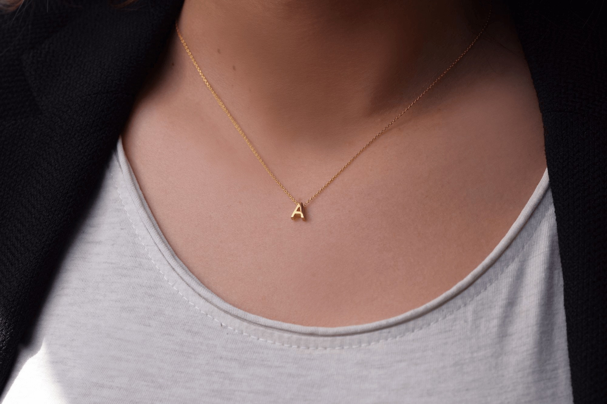 Buchstaben Halskette, 925 Sterling Silber Halskette mit Anhänger 40cm