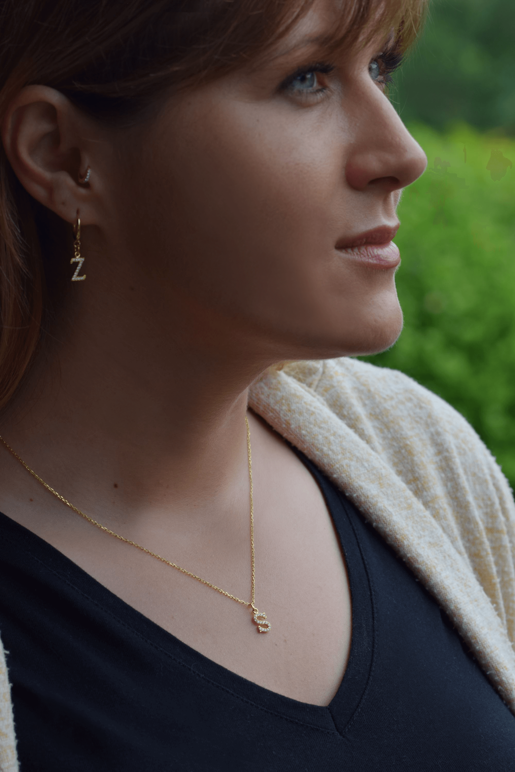 kette mit buchstaben silber | 925er Silber und Vergoldet Halskette