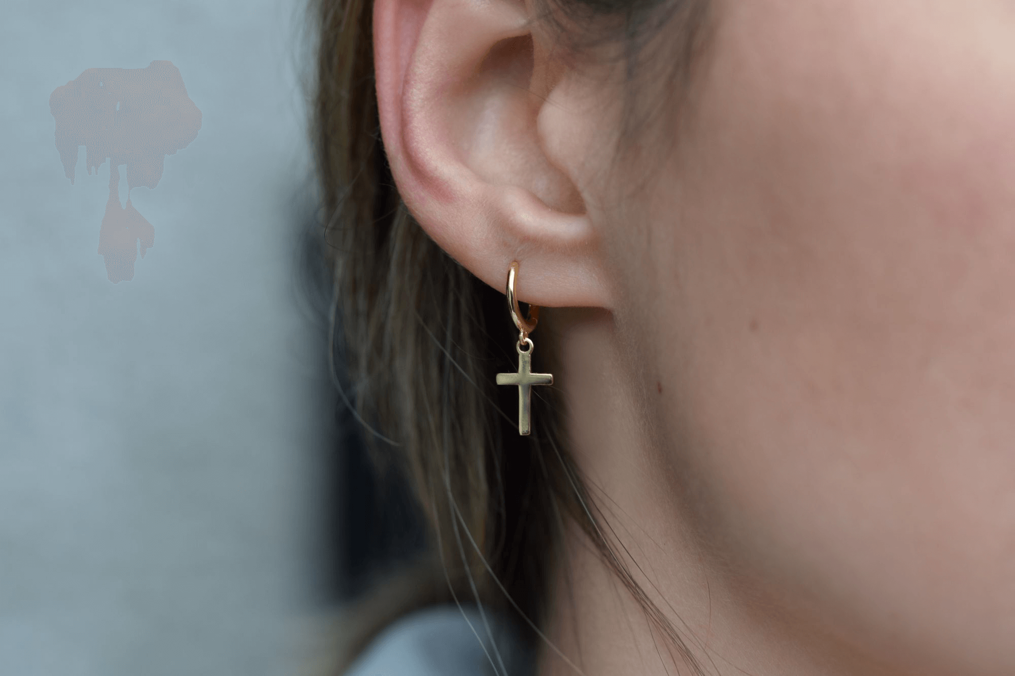 Creolen mit kreuz | 925 er Silber Ohrringe