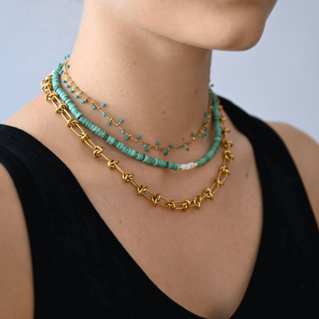 Amazonit kette | 925er Silber Edelstein Halskette