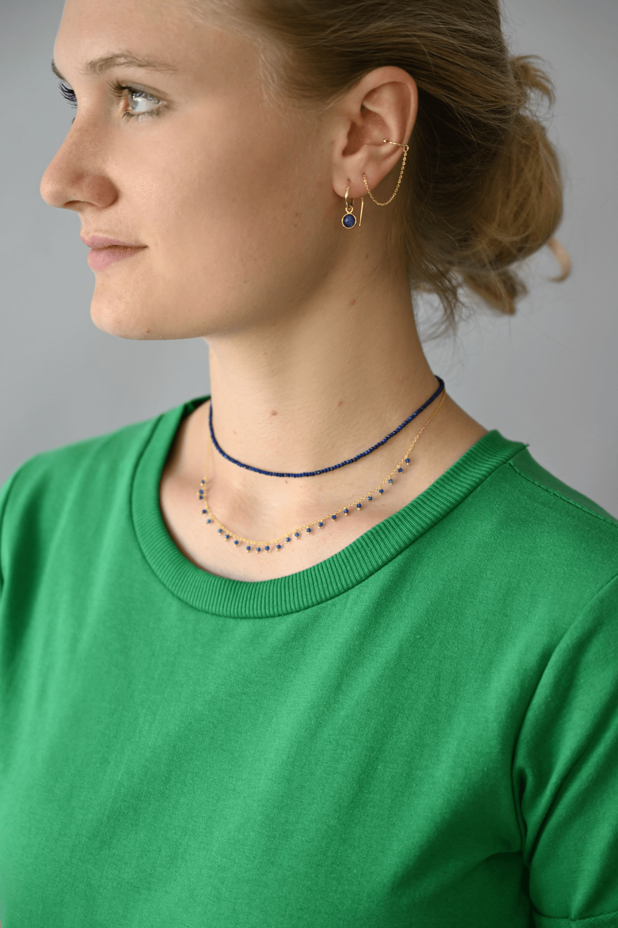 Silberx | Earcuff mit Kette | Einfädeler Ohrringe