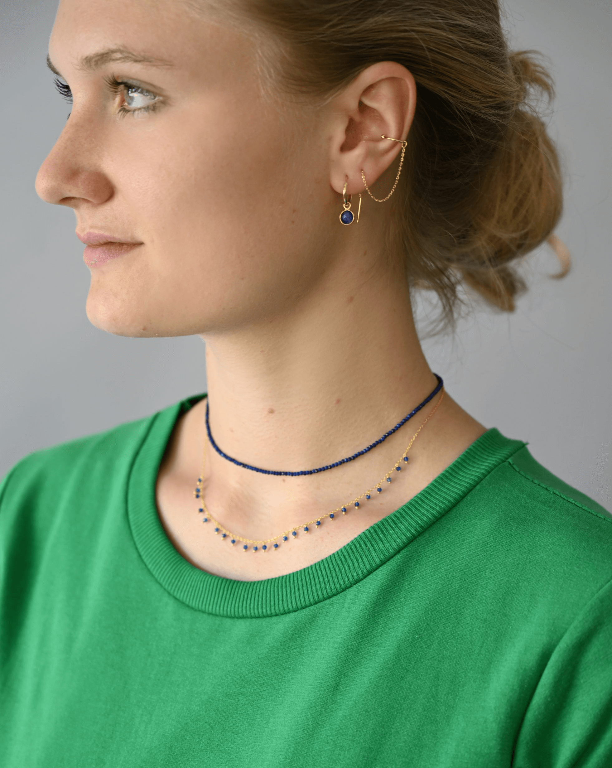 Echte lapislazuli kette | 925er Silber Halskette