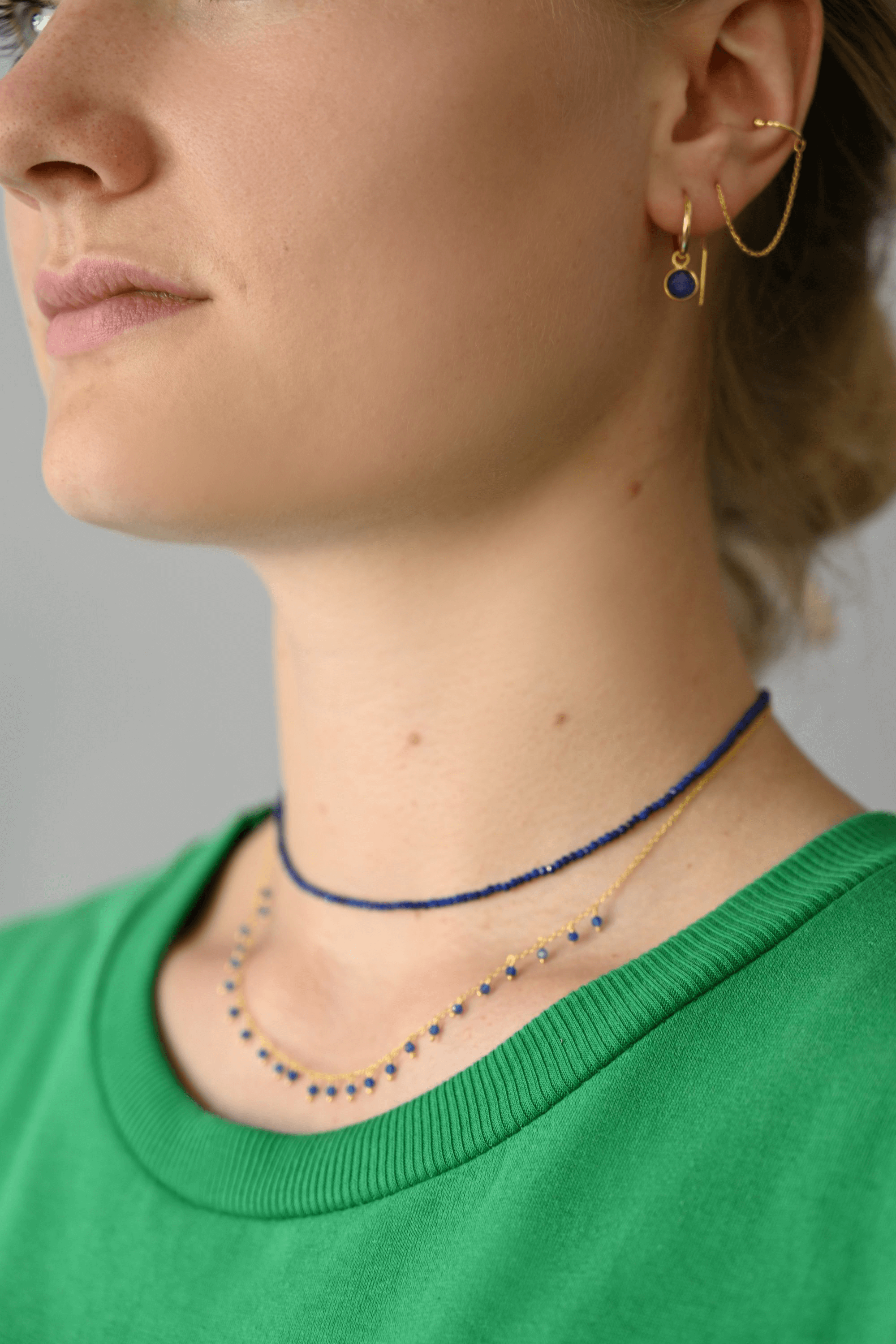Silberx | Earcuff mit Kette | Einfädeler Ohrringe