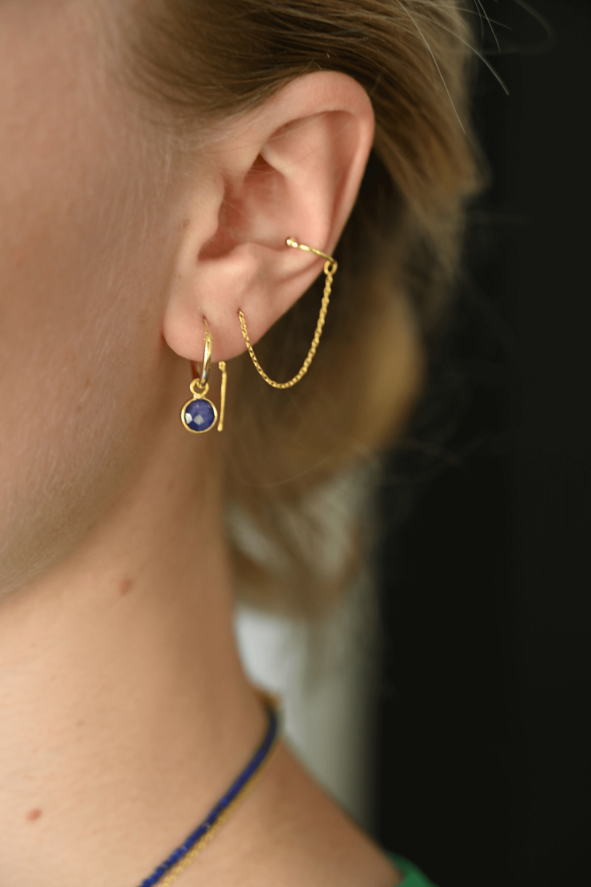 Silberx | Earcuff mit Kette | Einfädeler Ohrringe