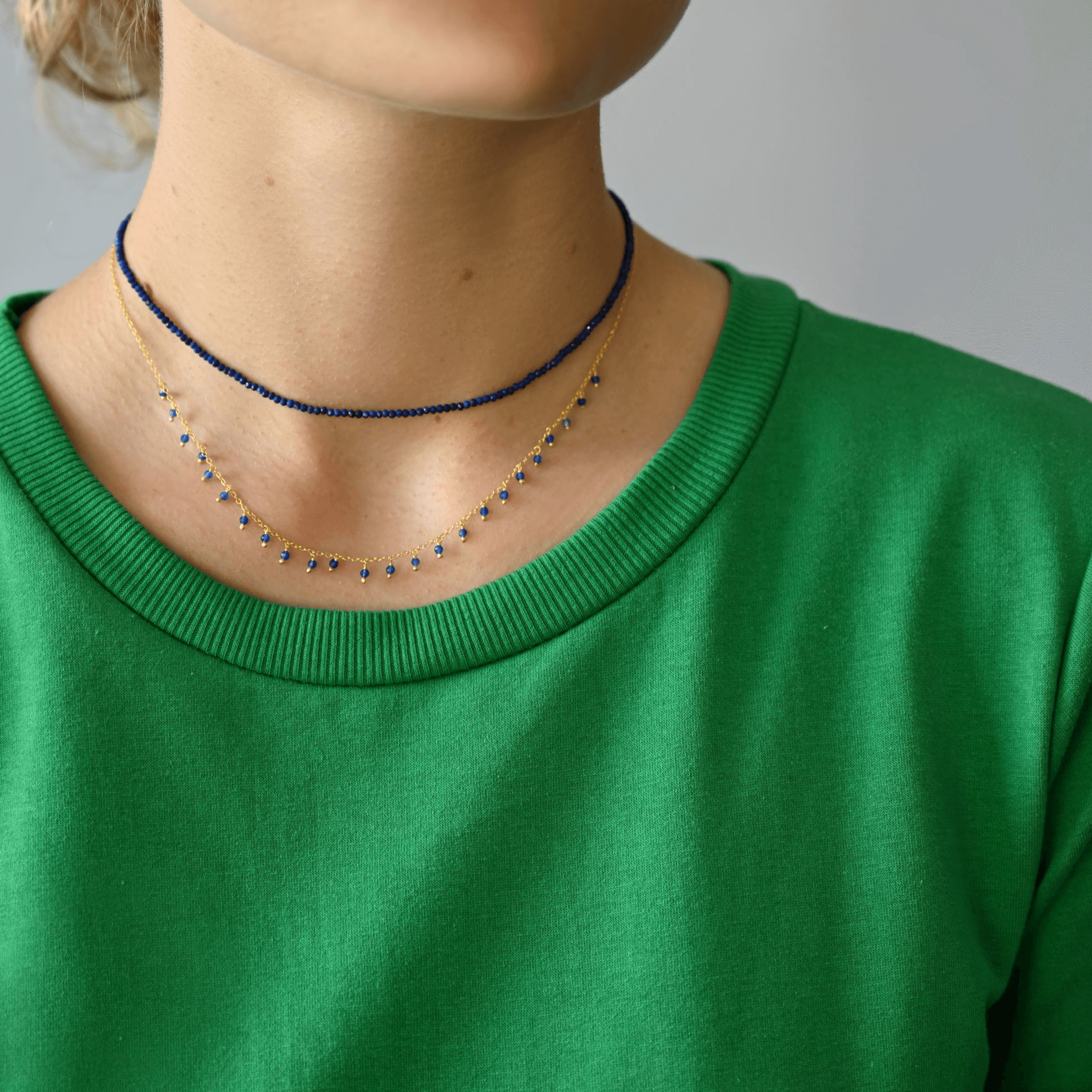 Echte lapislazuli kette |  925er Silber Halskette 