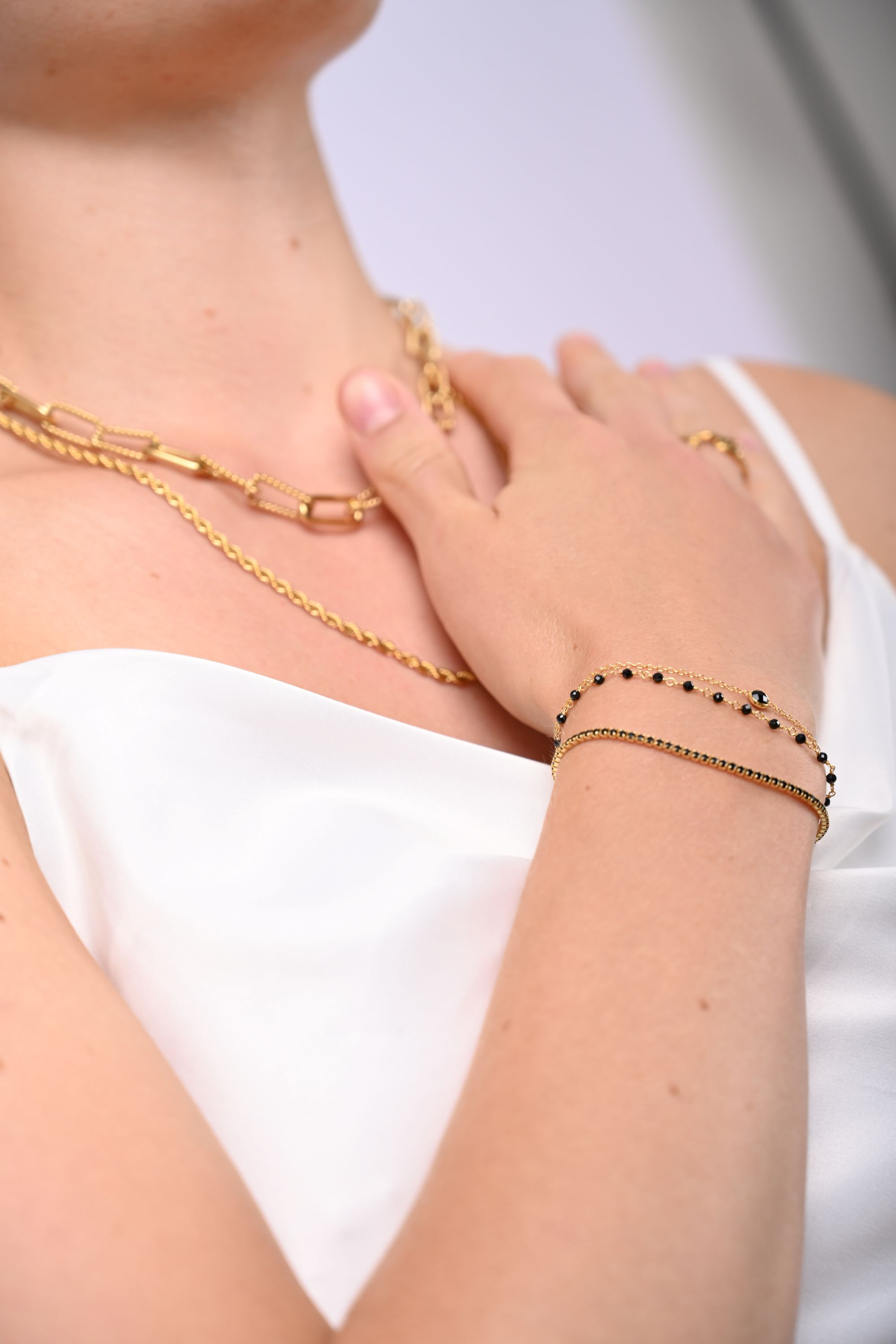 Schwarz Tennisarmband | 925 Sterling Silber Armband