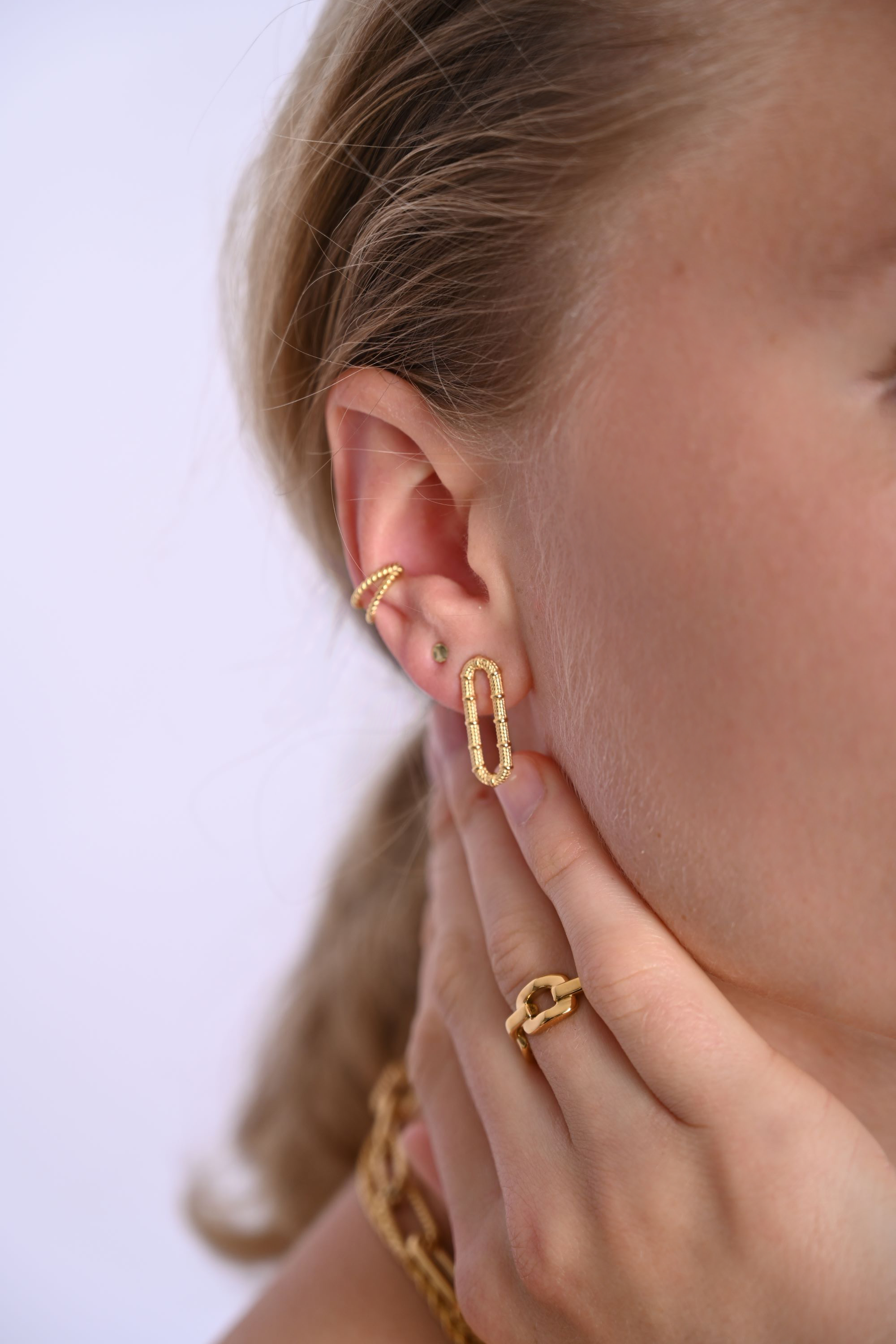 Creolen Eckig Gold | Absolute 925er Silber Ohrringe