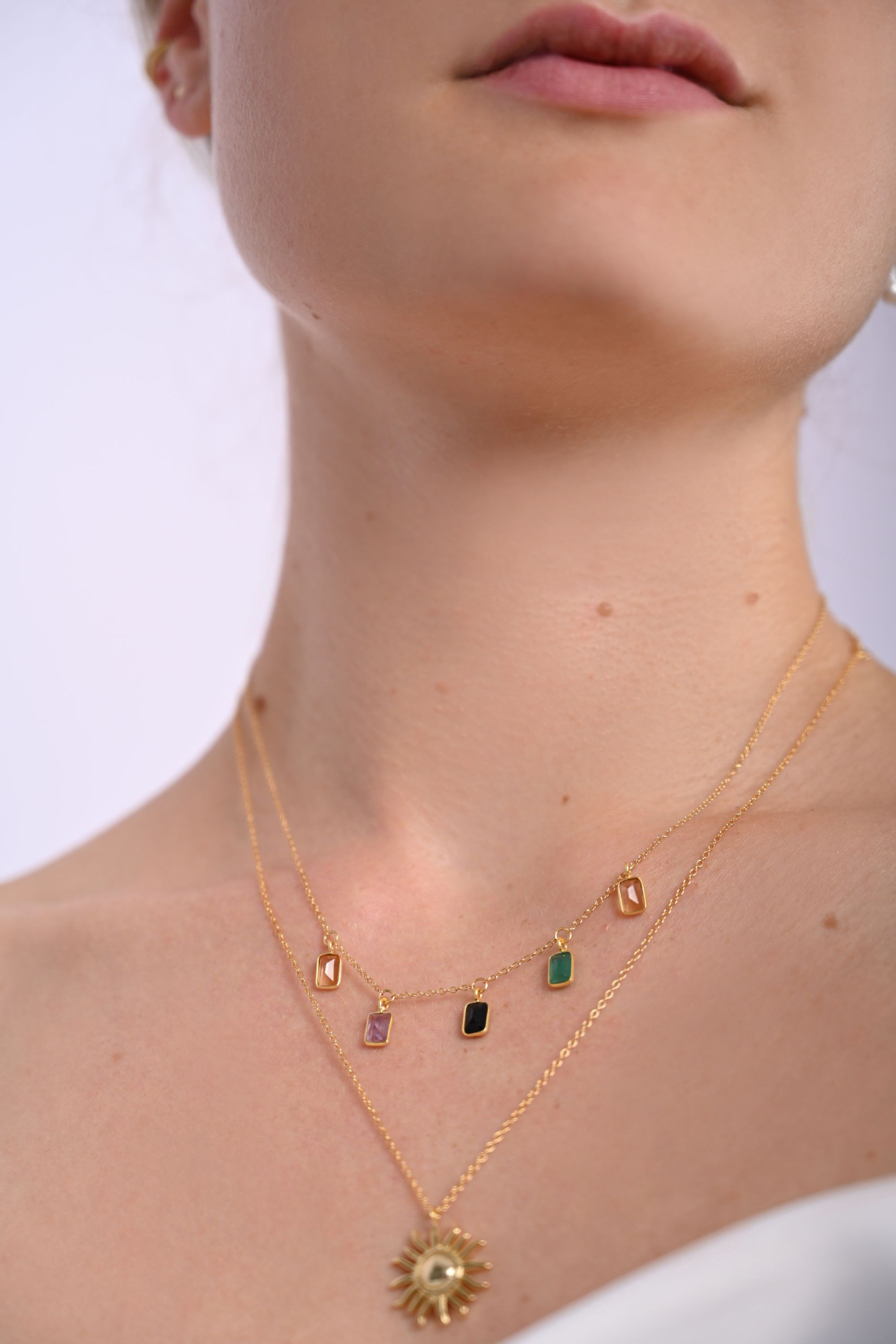 WILD SUN Halskette, 925 Sterling Silber Halskette 40-50cm