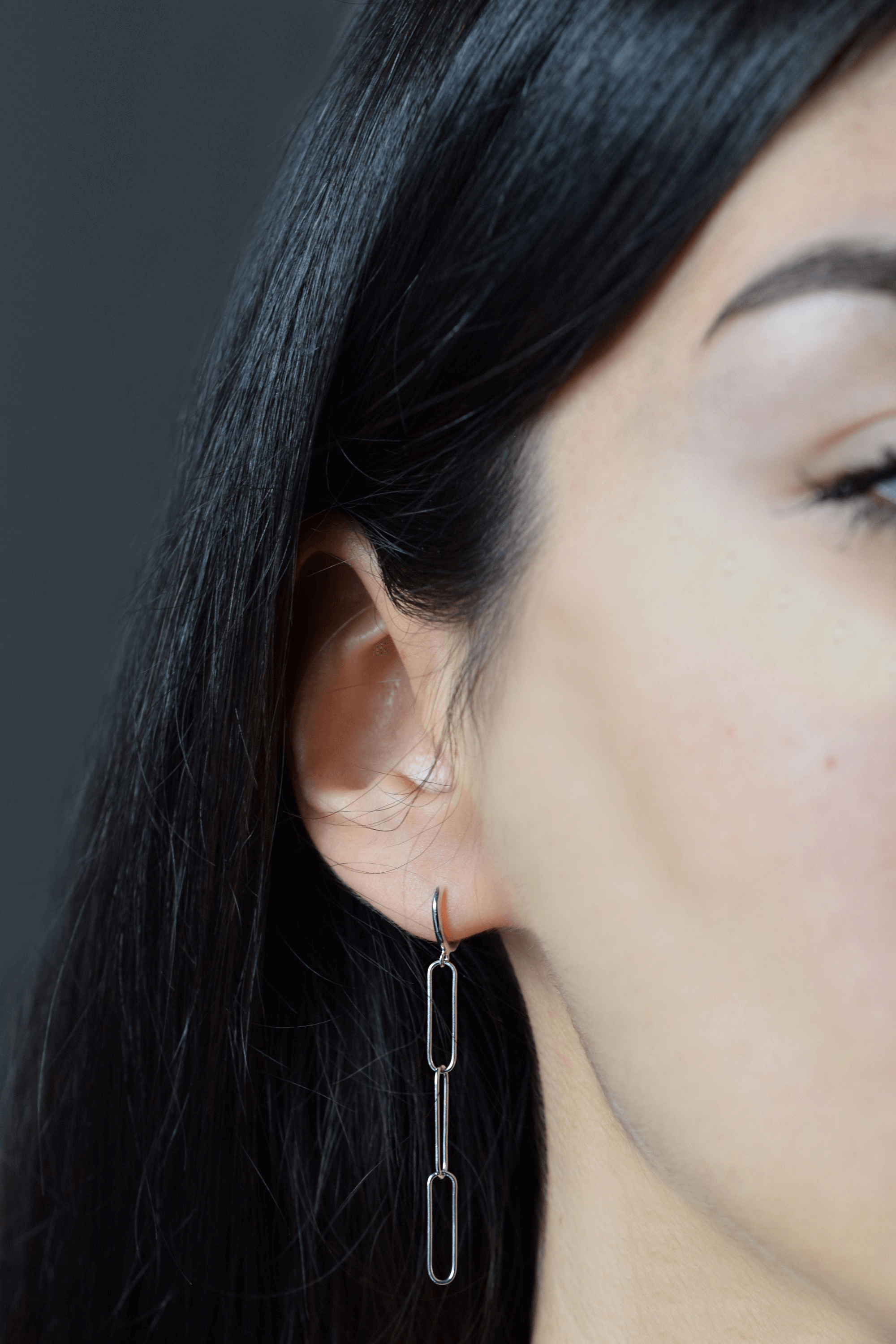 Büroklammer ohrringe | 925 Sterling Silber Hoop