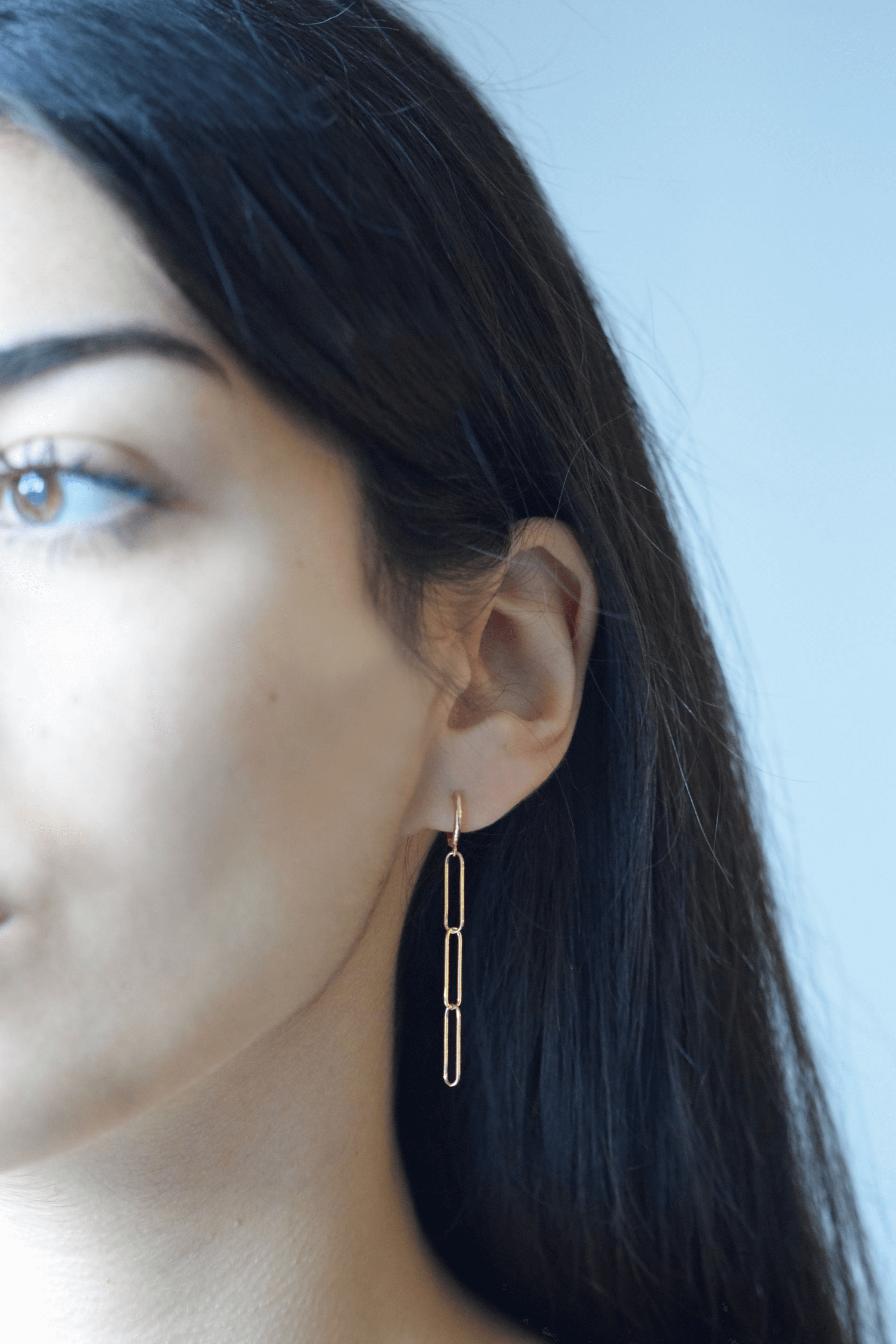 Büroklammer ohrringe | 925 Sterling Silber Hoop