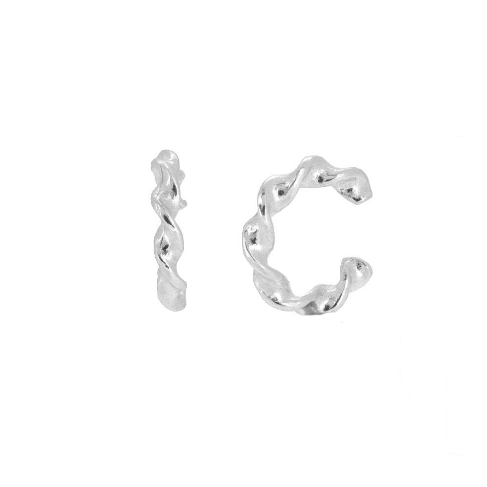 Gedrehter EAR CUFF, 925 Sterling Silber Ohrklemme