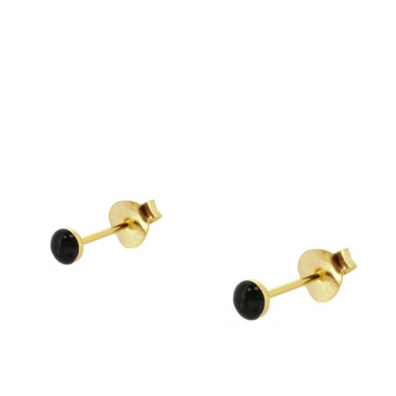 Pin Onyx Ohrstecker, 925 Sterling Silber Onyx Schmuck