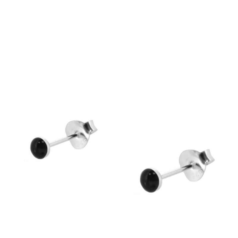 Pin Onyx Ohrstecker, 925 Sterling Silber Onyx Schmuck