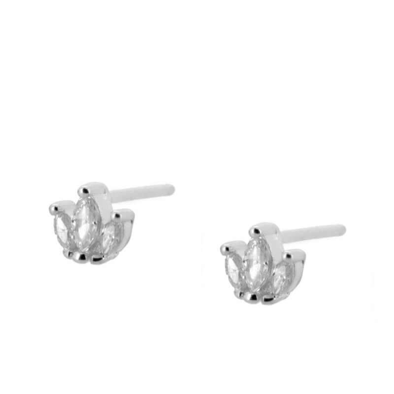 Kronen Ohrringe, 925 Sterling Silber Ohrstecker