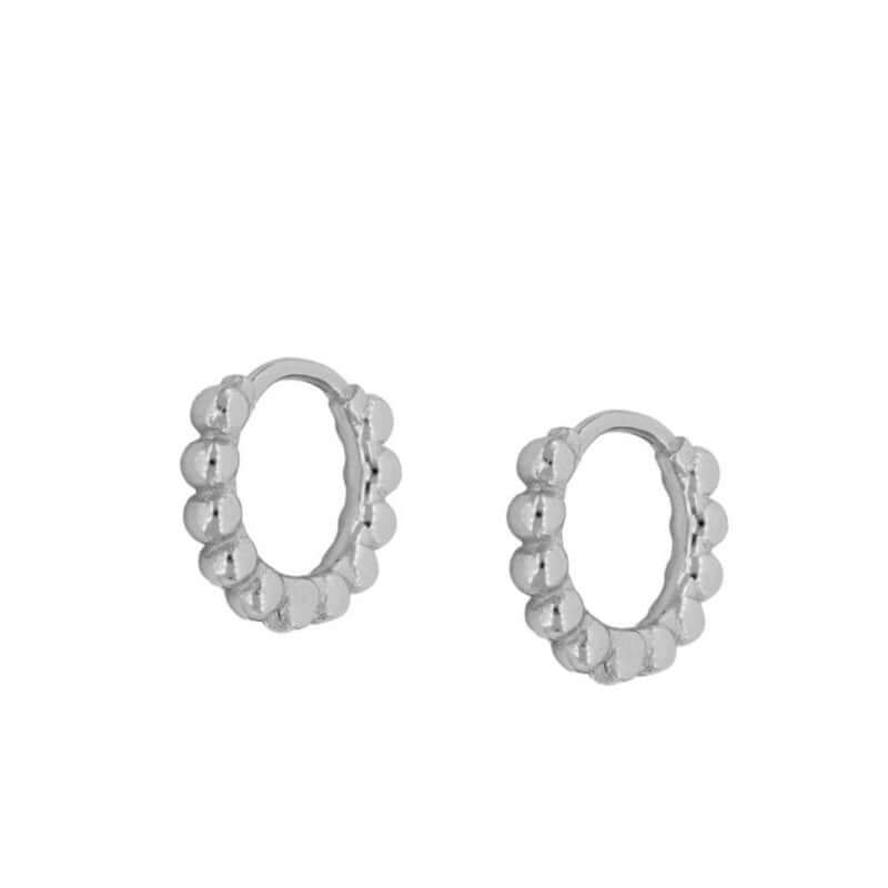 Kugel Creolen, 925 Sterling Silber Ohrringe