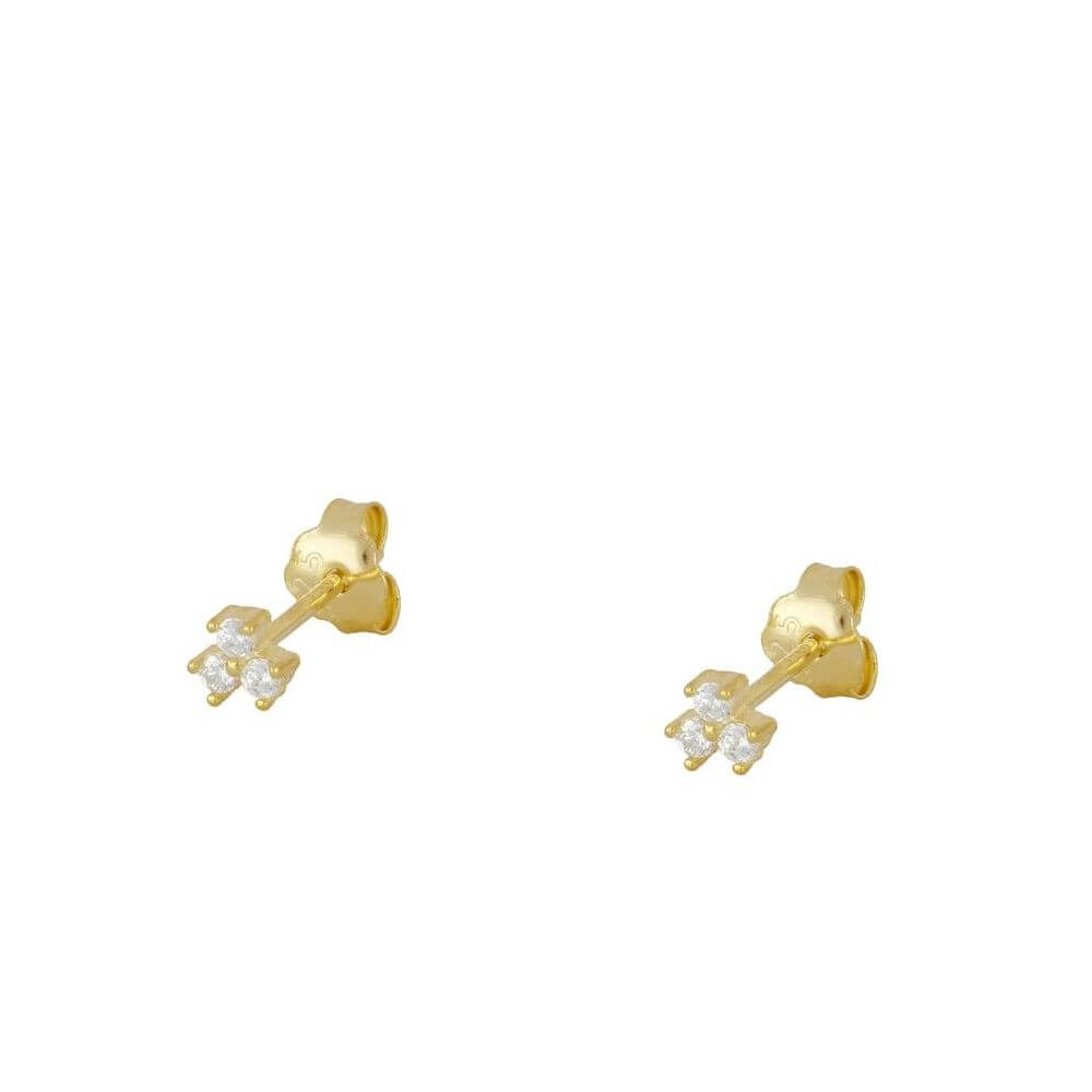 Blatt ohrringe | mini mit zirkon ohrstecker