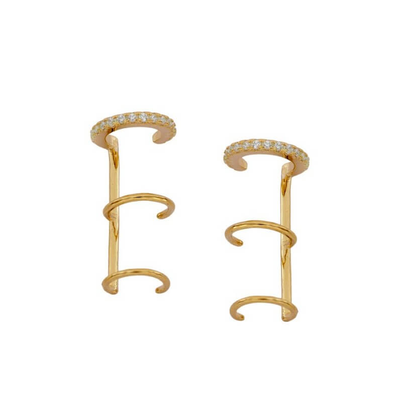 SHINE BLOCK EARCUFF, 925 Sterling Silber Ohrmanschette