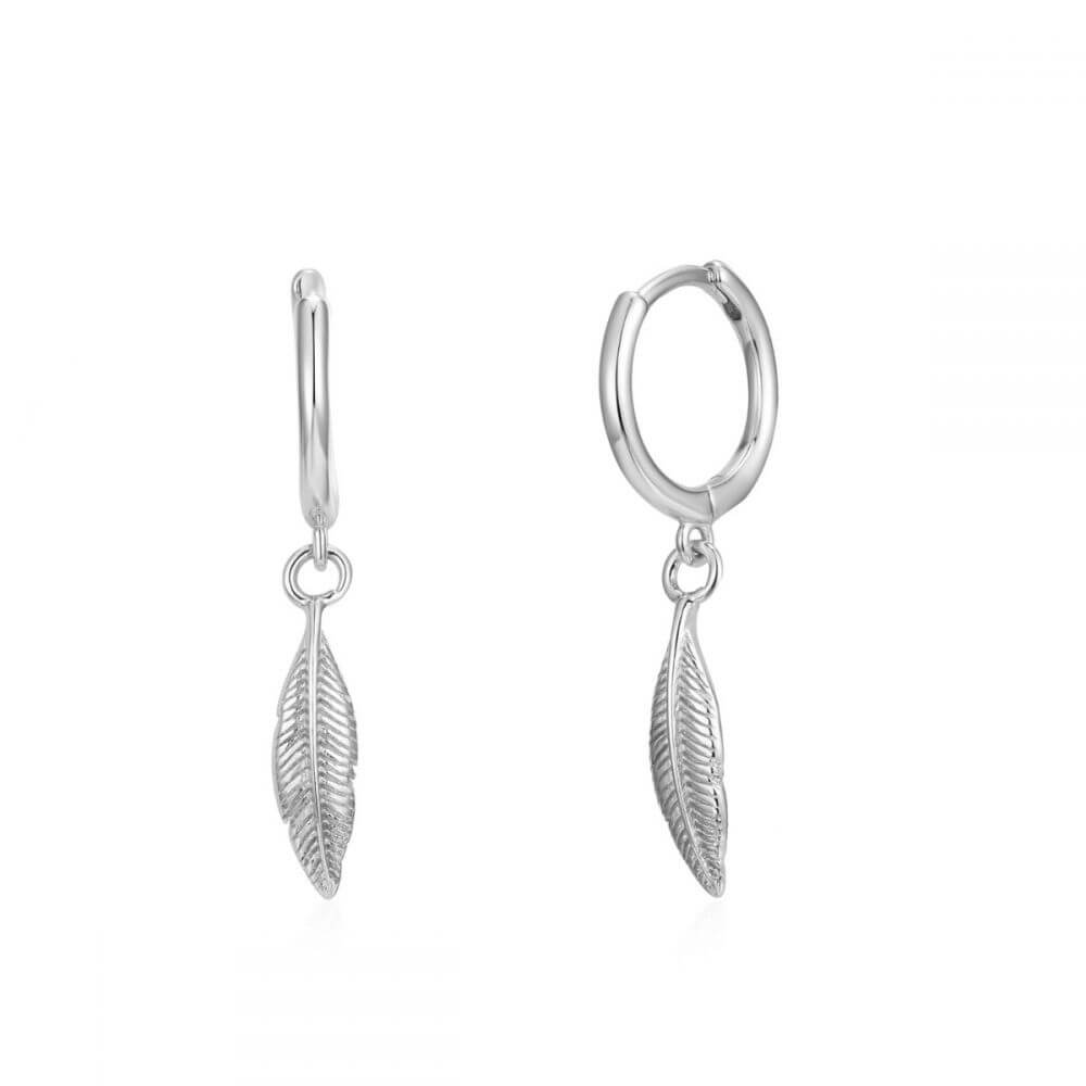 Feder ohrringe | 925 Sterling Silber Creolen
