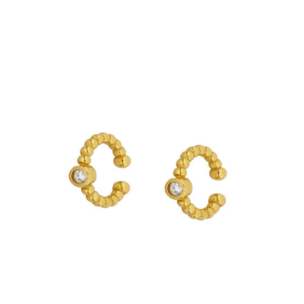 KUGEL EAR CUFF, 925 Sterling Silber Ohrklemme mit Zirkon
