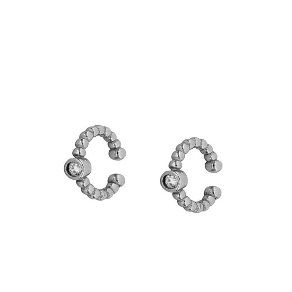 KUGEL EAR CUFF, 925 Sterling Silber Ohrklemme mit Zirkon