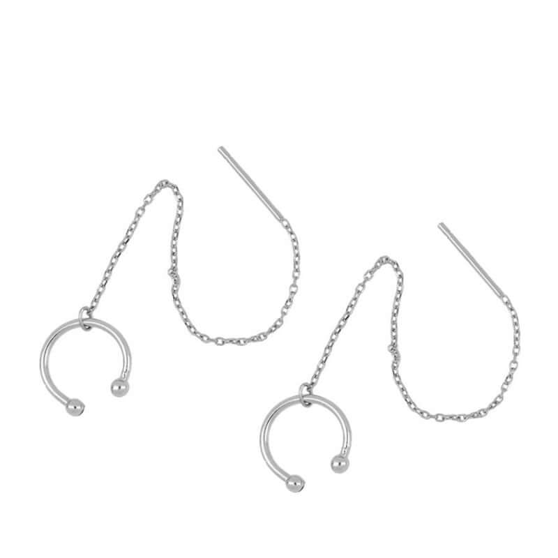 Silberx | Earcuff mit Kette | Einfädeler Ohrringe