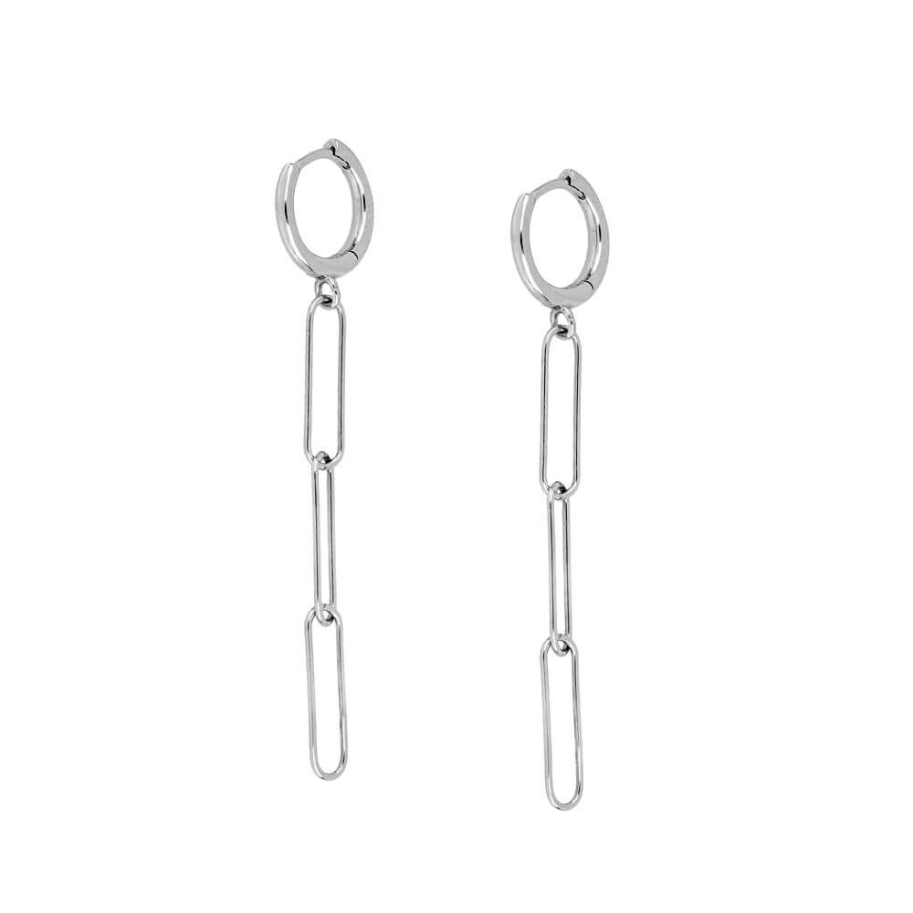 Büroklammer ohrringe | 925 Sterling Silber Hoop