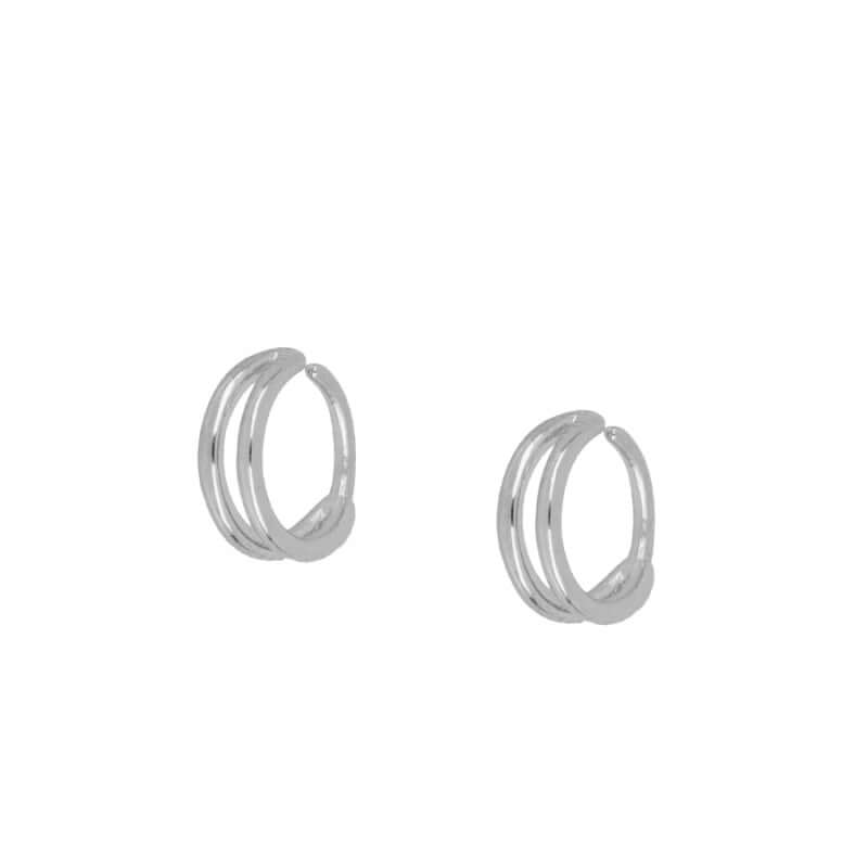 Double Fake Piercing | Silber Fake Ohrringe 7mm