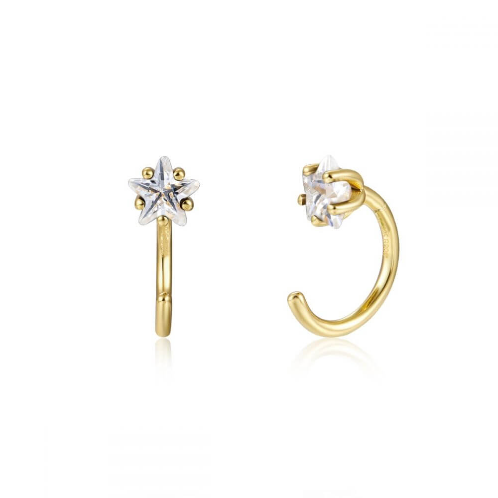 Offene creolen | 925 Sterling Silber Ohrringe mit Stern