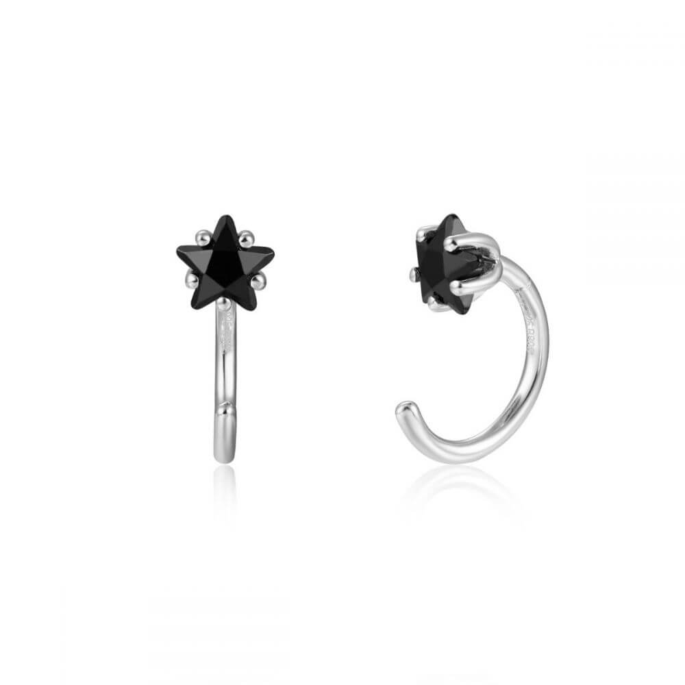 Offene creolen | 925 Sterling Silber Ohrringe mit Stern