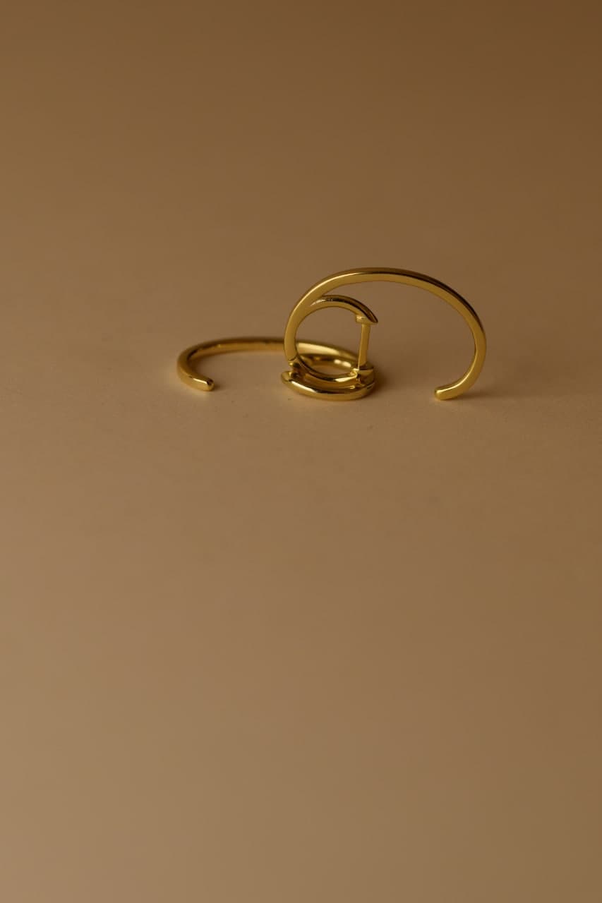 chunky gold Creolen, 925 Sterling Silber Ohrringe