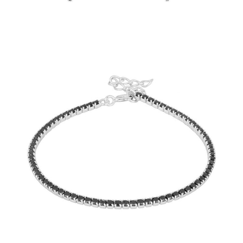 Schwarz Tennisarmband | 925 Sterling Silber Armband