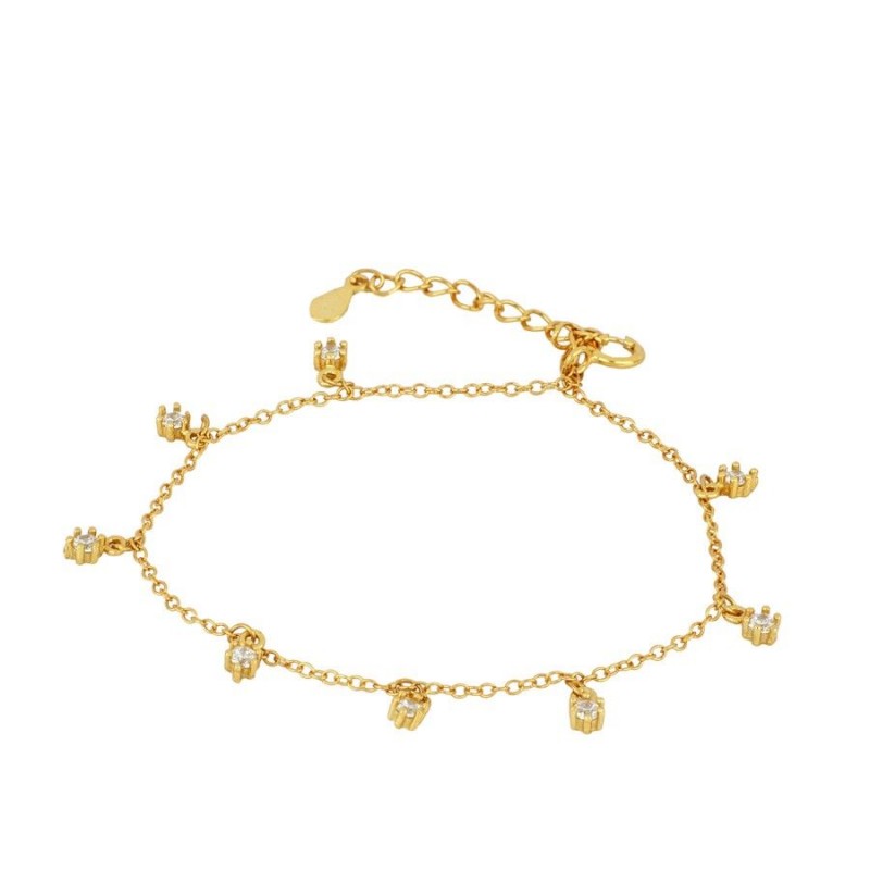 Silberarmband mit Zirkonia | vergoldet armband